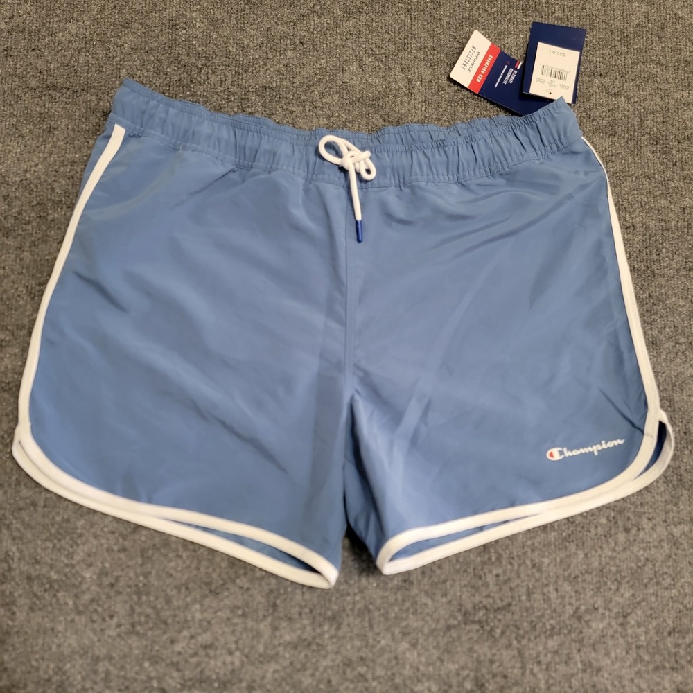 Champion Shorts Mens Large Blue Jazz Wrinkle Resistant Swim‎ Trunks Mesh Liner